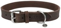 TRIXIE HALSBAND HOND RUSTIC VETLEER DONKERBRUIN 57-66X3 CM - thumbnail