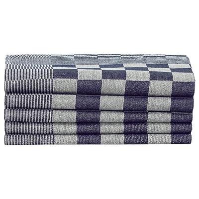 VidaXL 50-delige keukendoekenset katoen blauw en wit - thumbnail
