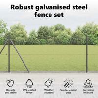 VidaXL Afrasteringspaal grijs 25 x 0,8 m (12 x 12 mm gaas) - thumbnail