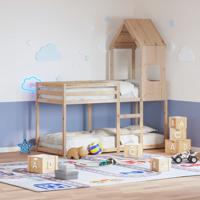 Stapelbedframe zonder matras massief grenenhout 90x190 cm - thumbnail