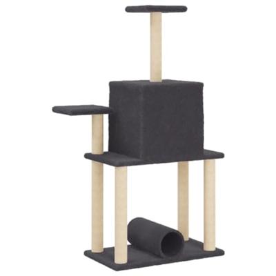 Kattenmeubel met sisal krabpalen 122 cm donkergrijs - thumbnail