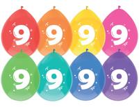 Ballonnen 9 jaar pak a 8 stuks - thumbnail