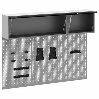 VidaXL Gereedschapskast set met plank 5 pcs zwart gepoedercoat staal