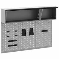 VidaXL Gereedschapskast set met plank 5 pcs zwart gepoedercoat staal - thumbnail