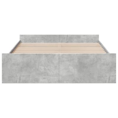 Bedframe met lades bewerkt hout betongrijs 150x200 cm