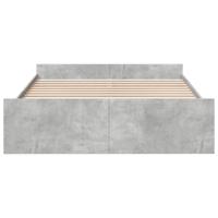 Bedframe met lades bewerkt hout betongrijs 150x200 cm - thumbnail