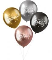 Shimmer Ballonnen 'Happy Birthday' (4st) - thumbnail
