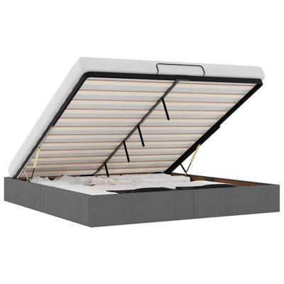 Bedframe zonder matras 200x200 cm stof donkergrijs