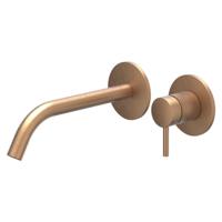 IVY Bond Wastafelkraan Afbouwdeel - 2-Gats Wandmontage - Gebogen Uitloop - Geborsteld Mat Koper PVD - thumbnail