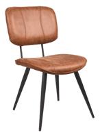 LABEL51 Eetkamerstoel Fos - Cognac - Leder - Black Frame - thumbnail
