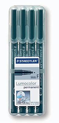 Staedtler Lumocolor permanent compact DRY SAFE 318-9WP4HZ Permanent marker Zwart Watervast: Ja