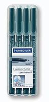 Staedtler Lumocolor permanent compact DRY SAFE 318-9WP4HZ Permanent marker Zwart Watervast: Ja - thumbnail