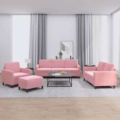 4-delige Loungeset fluweel roze