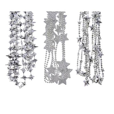Kralenketting plc ster zilver assorti kerstboomversiering kerst Decoris - Decoris