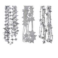 Kralenketting plc ster zilver assorti kerstboomversiering kerst Decoris - Decoris - thumbnail