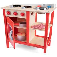 New Classic Toys houten Kinderkeuken Bon Appetit - Rood - thumbnail