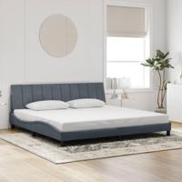 Bedframe zonder matras "Hanko" 200x200 cm fluweel donkergrijs - thumbnail