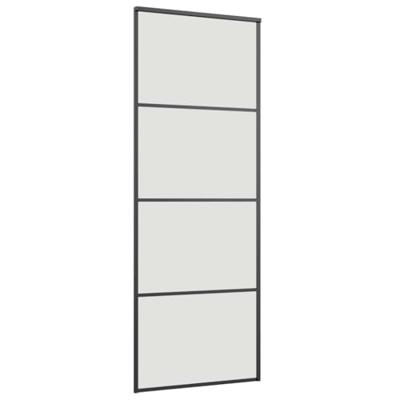 Schuifdeur met beslagset 76x205 cm ESG glas zwart
