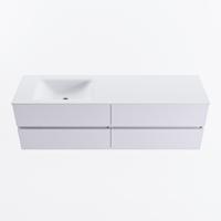 MONDIAZ VICA 160cm badmeubel onderkast Cale 4 lades. Wastafel CLOUD links 1 kraangat, kleur Talc. - thumbnail