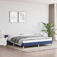Bedframe met hoofdeinde stof blauw 180x200 cm - thumbnail