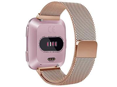 Fitbit Versa 1 / 2 & Lite milanese bandje - Maat: Large - Champagne Goud