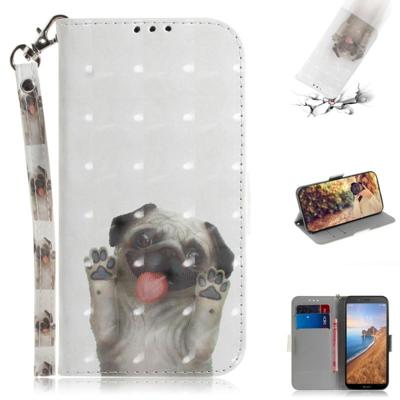 3D-schilderij patroon gekleurde tekening horizontale Flip lederen draagtas met houder & kaartsleuven & portemonnee voor Huawei Honor 20 Pro (PUG)