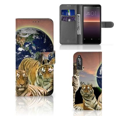 Sony Xperia 10 II | Telefoonhoesje | Met pasjeshouder | Roofdieren Sony Xperia 10 II | Telefoonhoesje | Met pasjeshouder | Roofdieren