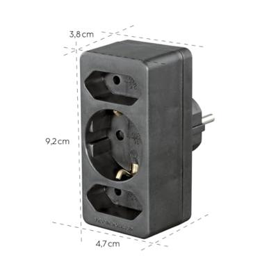 Hama Stopcontactadapter 3-voudig 1x Geaard Stopcontact 2x Euro Zwart Hama Stopcontactadapter 3-voudig 1x Geaard Stopcontact 2x Euro Zwart