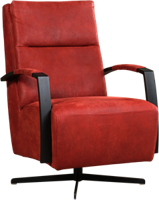 Rode leren industriële draaifauteuil Award - staal zwart frame met stervoet - Kenia Leer Burgundy (rood leer) - thumbnail
