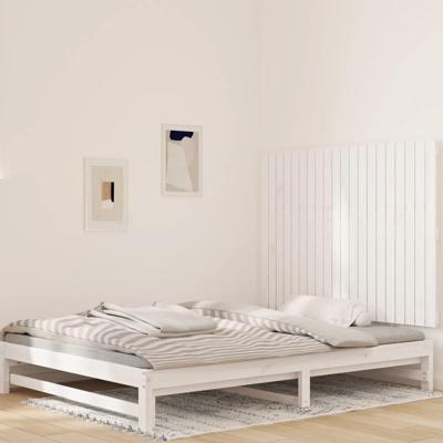 Wandhoofdbord 127,5x3x90 cm massief grenenhout wit
