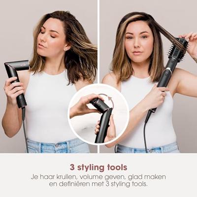 2 in 1 föhn & föhnstyler - SHARK FLEXSTYLE - HD426EU - 3 accessoires - Zwart en rosé goud - 1400 W