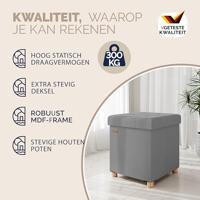 Opvouwbare poef met opslag donkergrijs - thumbnail