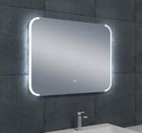 Bracket spiegel rechthoek met LED, dimbaar en spiegelverwarming 80 x 60 cm - thumbnail