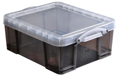 Really Useful Box opbergdoos18 liter, transparant gerookt Really Useful Box opbergdoos18 liter, transparant gerookt
