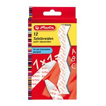 Herlitz® bordkrijt, papierhoes, schrijfkleur: wit (12 stuks), je ontvangt 5 verpakkingen à 12 stuks