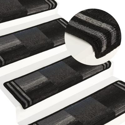 VidaXL Trapmatten zelfklevend 15 st 65x21x4 cm zwart en grijs VidaXL Trapmatten zelfklevend 15 st 65x21x4 cm zwart en grijs