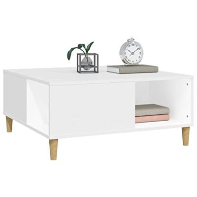 Salontafel 80x80x36,5 cm bewerkt hout wit