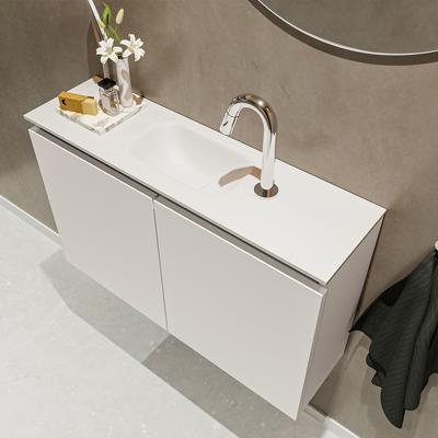 MONDIAZ TURE 80cm toiletmeubel linen. EDEN wastafel talc midden 1 kraangat