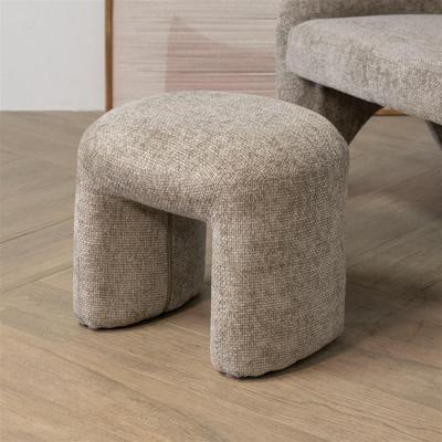 Giga Meubel - Poef Stof|Textiel Taupe - 47x42x42cm - Raven
