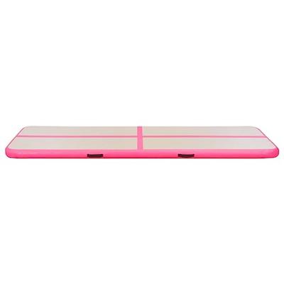 VidaXL Gymnastiekmat met pomp opblaasbaar 600x100x10 cm pvc roze - thumbnail