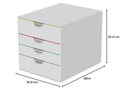 Durable VARICOLOR® MIX 4 762427 Ladebox Grijs DIN A4 Aantal lades: 4