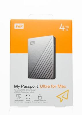 WD My Passport Ultra for Mac 4 TB Externe harde schijf (2,5 inch) USB-C Zilver WDBPMV0040BSL-WESN