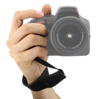 MegaGear Ultralichte polsband van leer voor alle camera's, zwart - thumbnail