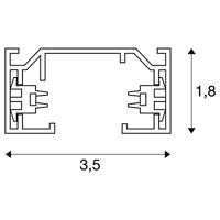 SLV 143010 230V-railsysteemcomponenten Rail Zwart (mat) - thumbnail