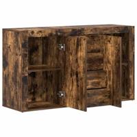 Dressoir met lade Gerookt eiken 120 x 36 x 69 cm Bewerkt hout - thumbnail