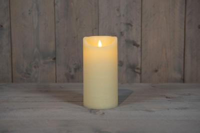 Ivoor Kaars Wax Rustiek Bewegende Vlam 10X20Cm 2Xc /Timer Anna's Collection - Annas collection