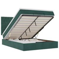 Ottoman bed met matrassen 140x200cm fluweel donkergroen - thumbnail