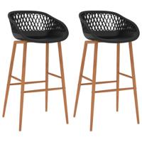 Barstoelen 2 st zwart - thumbnail