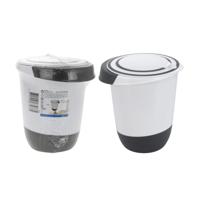 Mengkom met Deksel 1.5L Wit/Zwart - thumbnail