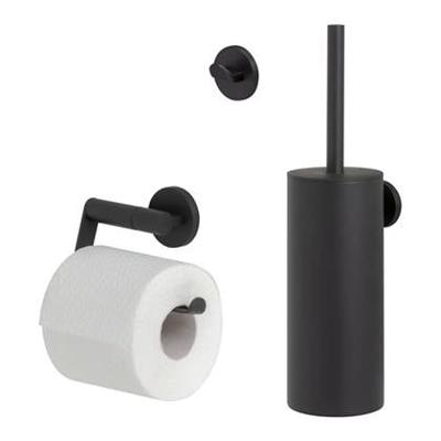 Toiletaccessoireset Tiger Noon Met Toiletborstel Toiletrolhouder en Handdoekhaak Zwart